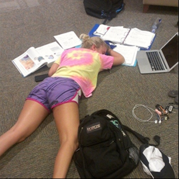 Picture Of Girl Sleeping In Library
