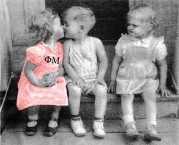 Phi Mu Little Girl Kissing